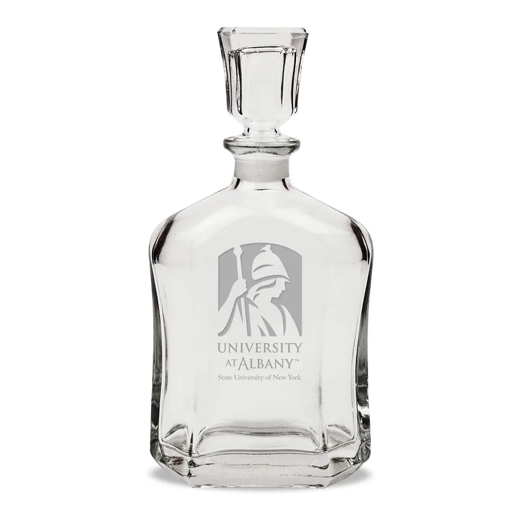 f93adf3b-7d89-40c0-96dd-f94a2fa7ce50.jpg Jardine - UAlbany Great Danes 23.75oz. Crystal Whisky Decanter - Multicolor