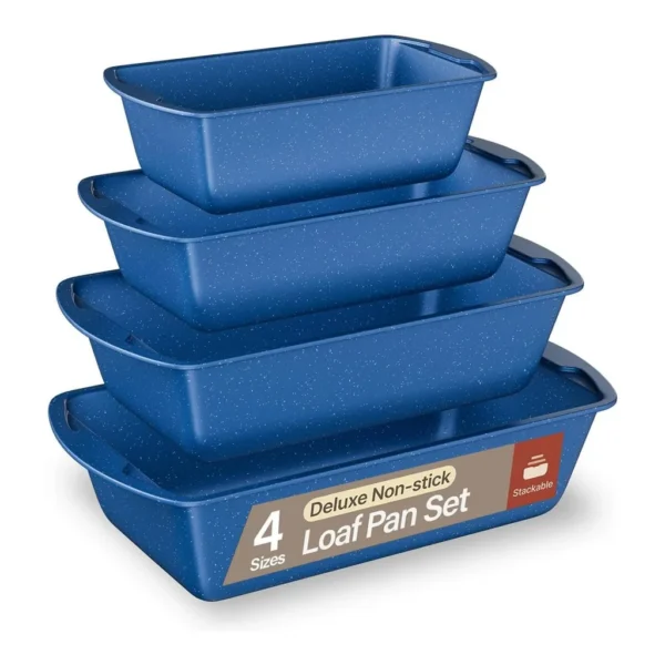 f9f50b97-9f77-47bb-ba2d-d153c5e131e6.jpg Bakken- Swiss - Loaf Pan Set of 4 (7"-11") – Nonstick, PTFE-Free, Oven Safe, Stackable, Dishwasher Friendly - Blue Marble