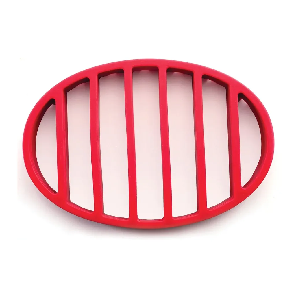 fb53f88e-5bad-47b6-b37d-97f8f8211ec7.jpg Norpro - Oval Silicone Roast Rack, 9 x 6 Inch - Red