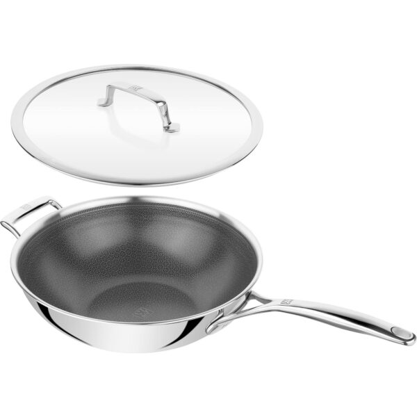fc14d65a-63c6-42fa-aba8-8472bb92e0c1.jpg ZWILLING - Peak 12-inch Ceramic Nonstick Dual Performance Wok with Lid - Stainless Steel