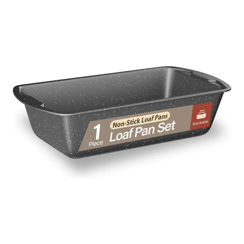 fc2450ad-4dac-4756-a17a-cbf9c0e1cace.jpg Bakken- Swiss - Loaf Pan 11" – Nonstick, Carbon Steel, PTFE-Free, Oven & Dishwasher Safe, Stackable - Gray Marble