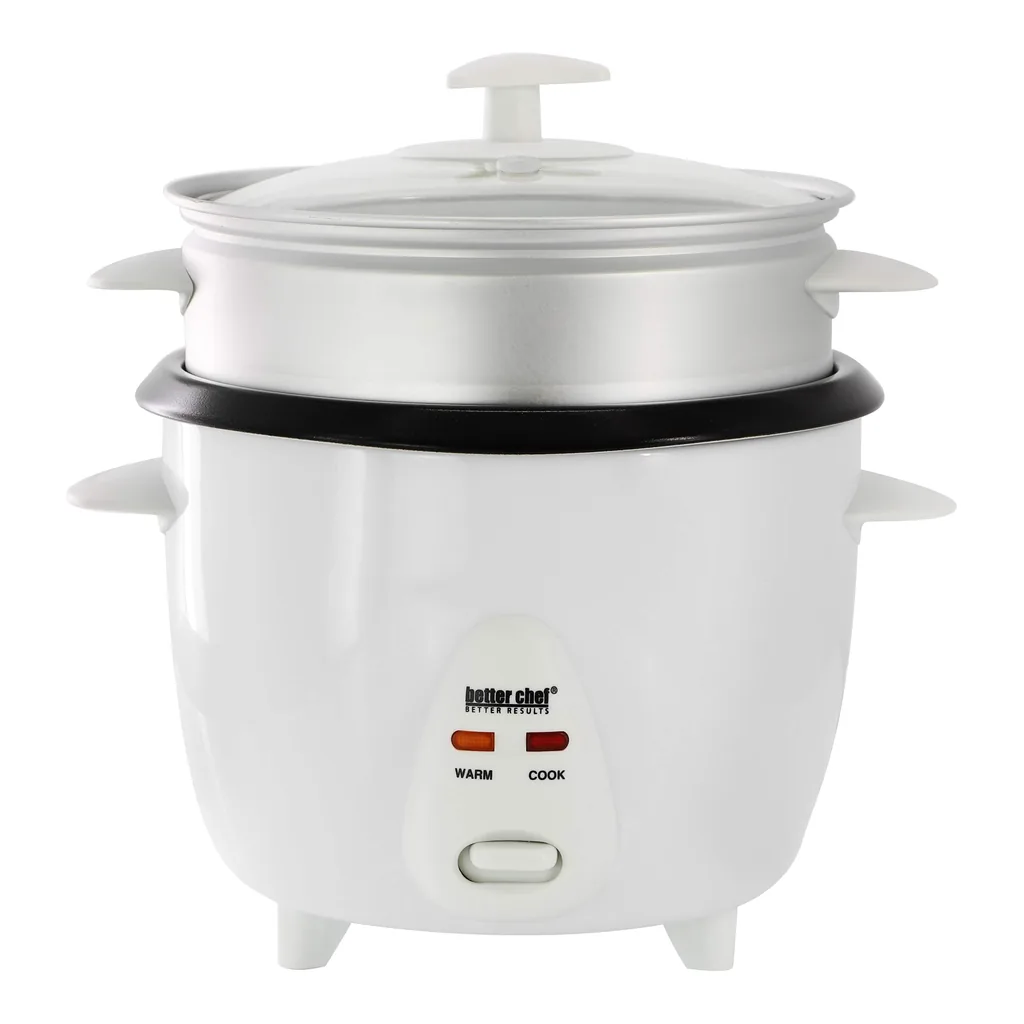 fd8508d3-08b0-46dc-a8f3-93acd5340d97.jpg Better Chef 310125287M 5 Cup Ceramic Bowl Rice Cooker with Steamer Attachment – White