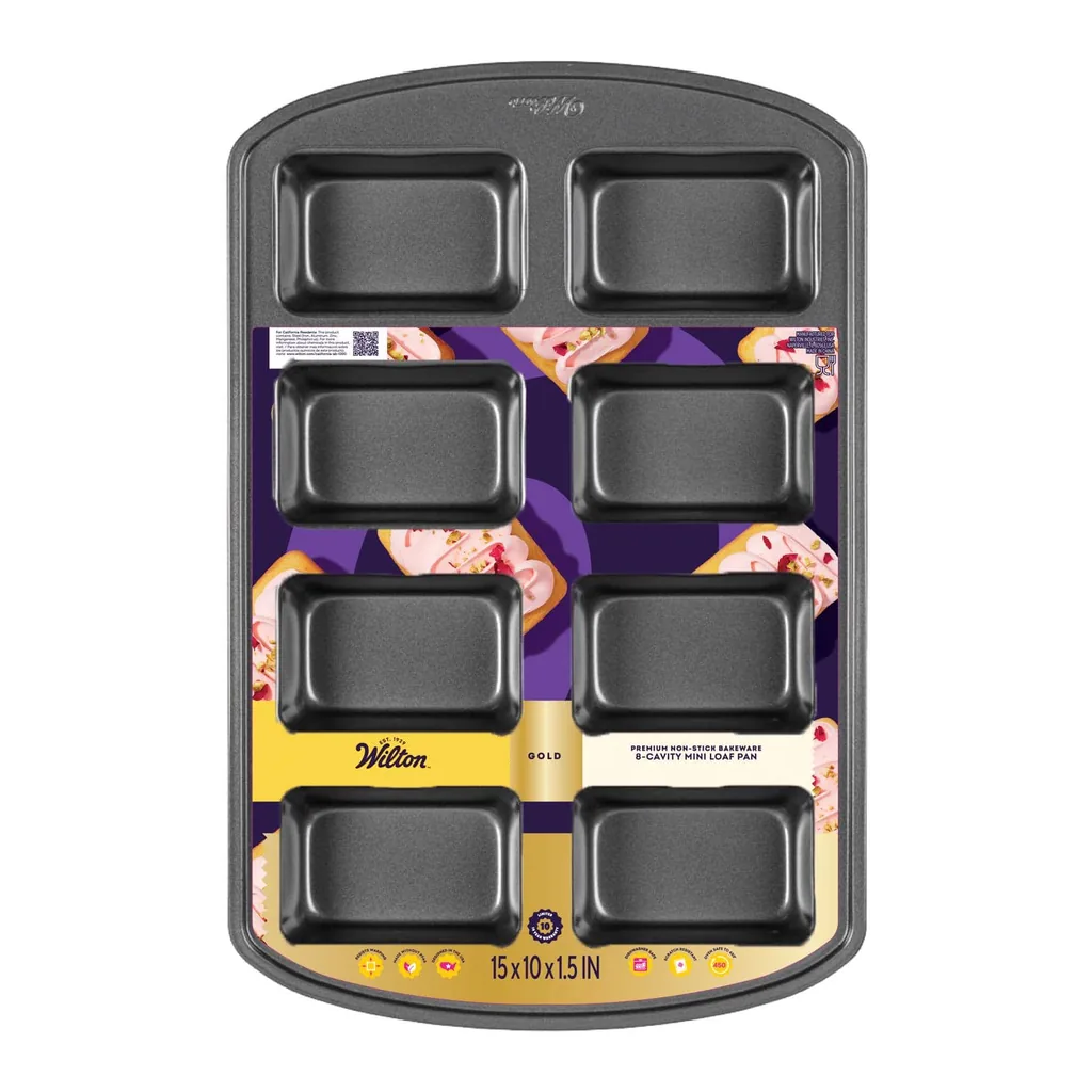 fdfff7e5-71ee-454f-93ac-b1131cf480a9.jpg Wilton - Gold 10 in. W X 15 in. L Mini Loaf Pan Black 1 pc