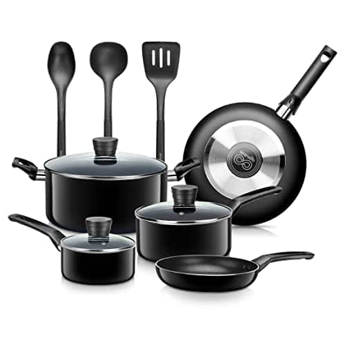 fedd1c00-418a-4452-8ac8-ec5088459b80.jpg SereneLife - Kitchenware Pots & Pans Set – Cookware, Non-Stick Coating (11-Piece Set) - Black