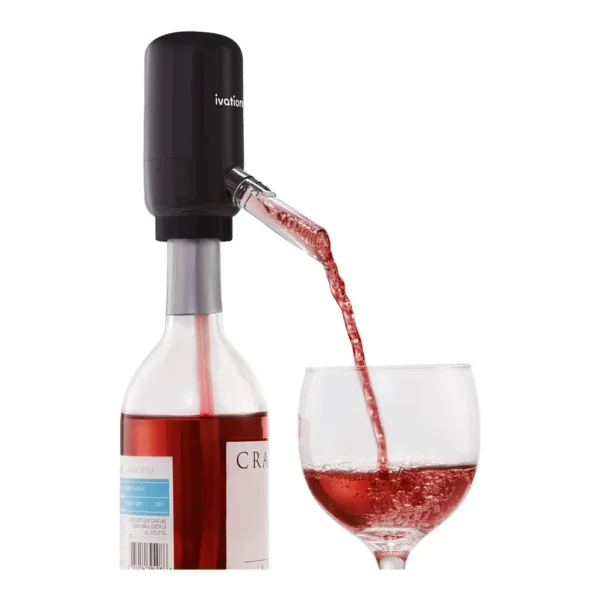 ff244946-bd17-4f04-bee4-9383a4027937.jpg Ivation - Wine Aerator & Wine Dispenser with Flexible Tube, Battery-Operated Wine Aerator Pourer Spout - Black