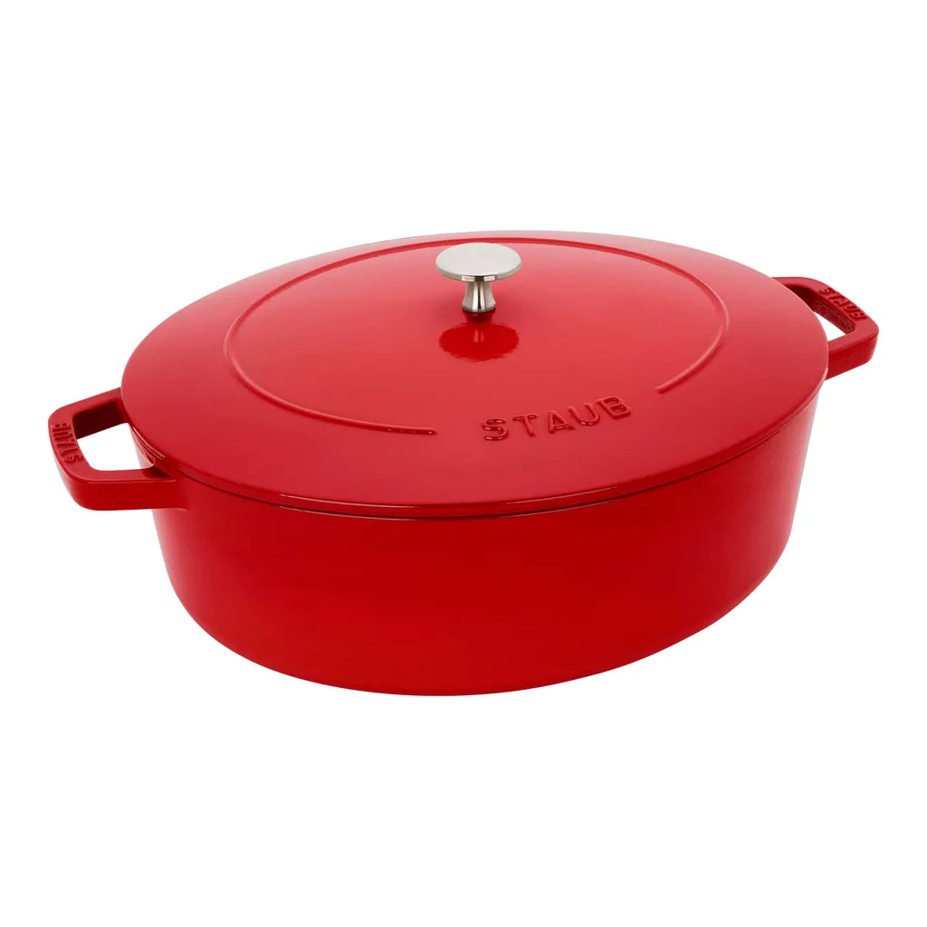 ff2eb7d7-b2d7-49c2-a5f3-b0de9ca27e4d.jpg Staub - Cast Iron 6.25-qt Shallow Oval Dutch Oven - Cherry