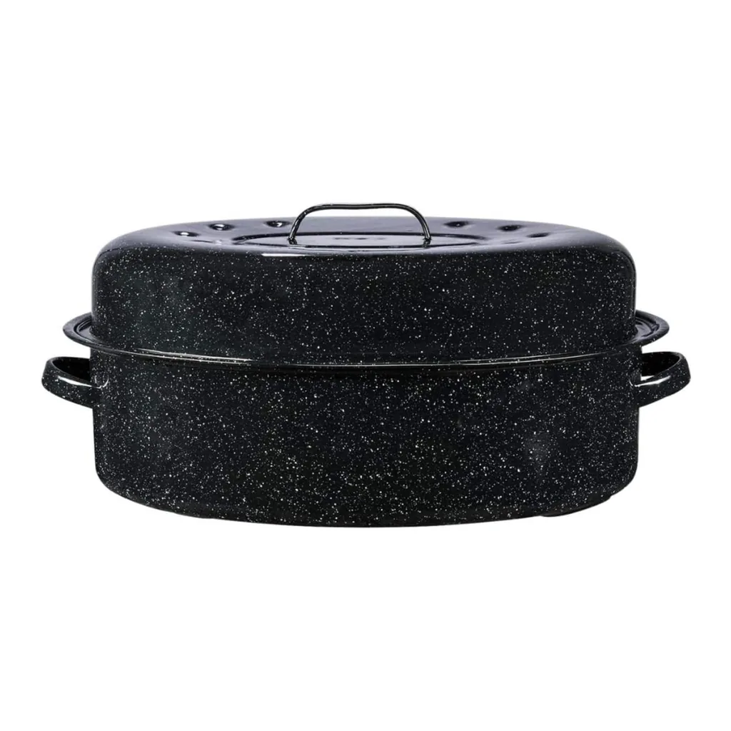 ffb18918-e513-4bd1-965e-82b452bc4ed4.jpg Granite Ware - 19-Inch Covered Oval Roaster - Speckled Black